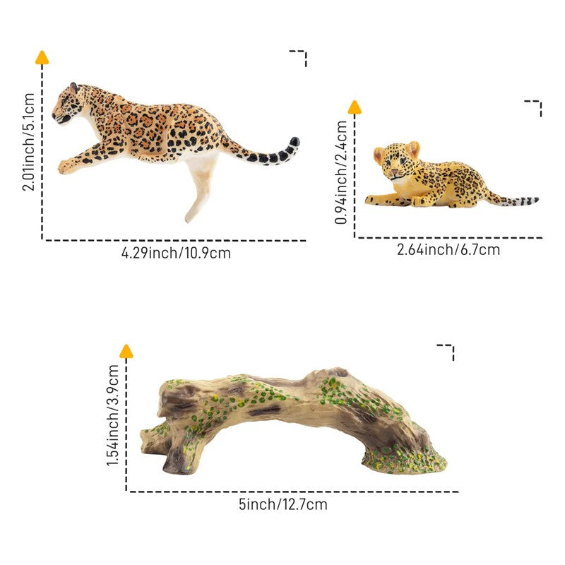 7Pcs Simulation Cheetah Family Wildlife Animal Model Toy Mini Jaguars Figures Dolls Action Figurines Toys for Children Set Gift