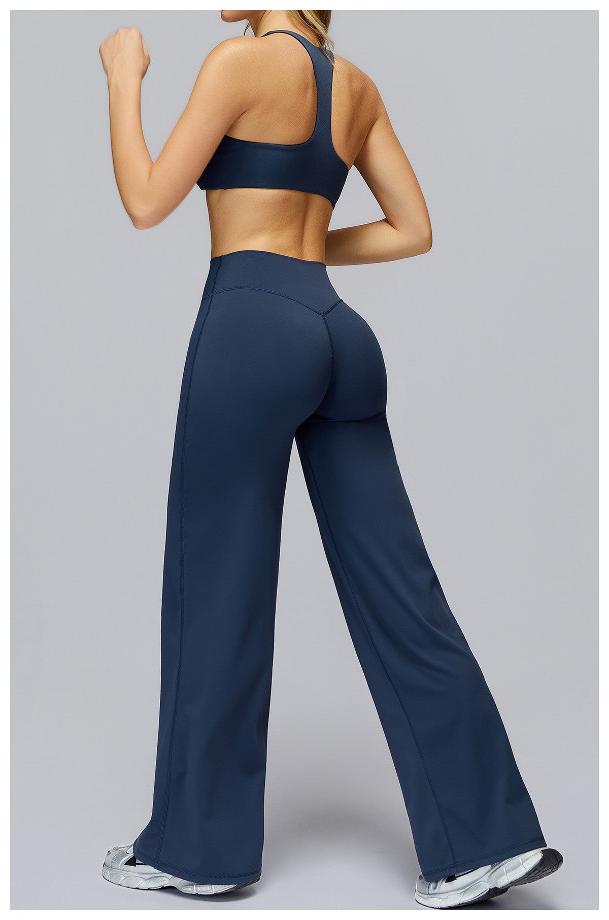 Hearuisavy Sports Set Women Gym H-Back Brushed-Feel Yoga Bra Running Breathable Quick Dry Tight Fitness Top High Waisted Pants