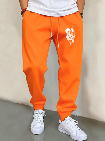 Skeleton People Who Enjoy Taking Photos Men'S Elastic Waist Pants Basics Pocket Long Pant Fashion Casual Male Sports Sweatpants