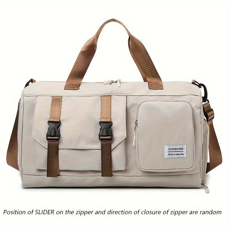 Women's Durable Nylon Sports Gym Bag with Shoe Compartment - Multifunctional Fitness Duffle for Yoga, Travel & Weekend Trips