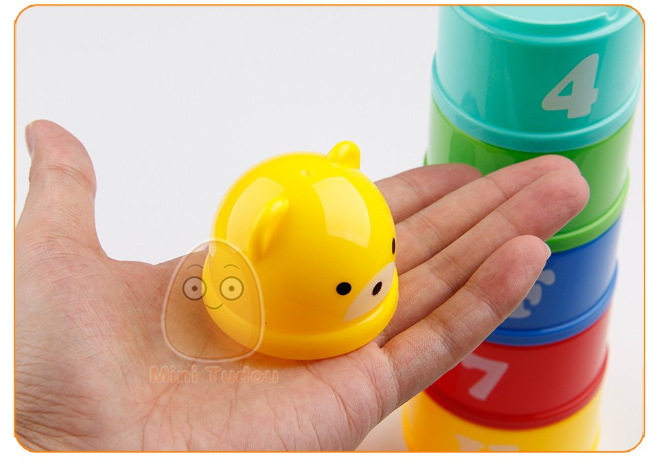9PCS Educational Baby Toys 6 Month+ Figures Letters Foldind Stack Cup Tower Children Early Intelligence
