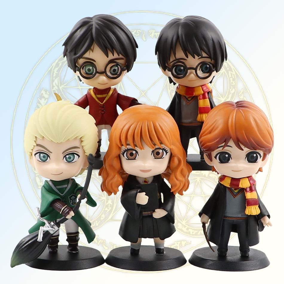 Hot 3 unidades/10 unidades Harryy Q Estilo Potter Posket Hermione Ron Hedwig Figura de Vinil Brinquedo Decoração de Bolo Carro Modelo Boneca de PVC Presentes Brinquedos