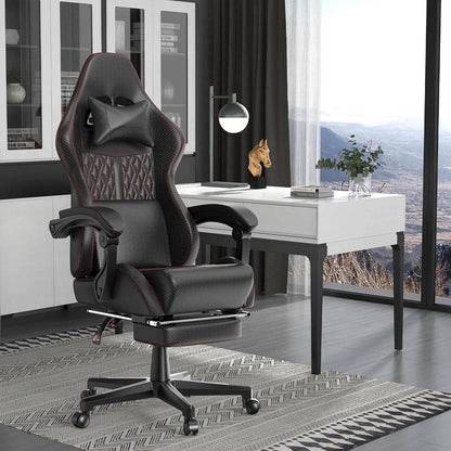 [Limited Time Offer, Clearance!]Vintage PU Leather Gaming Chair, High Back Gamer Chair with Massage, Ergonomic Computer Office C