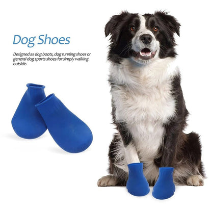 4 Peças de Sapatos para Cães Impermeáveis Novos Balão de Borracha Antiderrapante Botas de Chuva para Animais de Estimação Botas para Cães Pequenos Chihuahua Cães Grandes