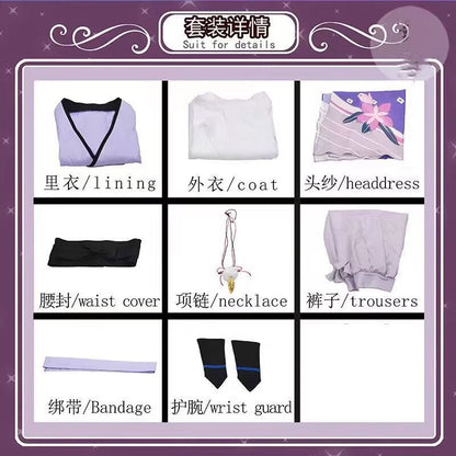 Scaramouche Wanderer Role Play Costume Complete Genshin Impact Cos Costume Past White Clothes Animation Festival Halloween