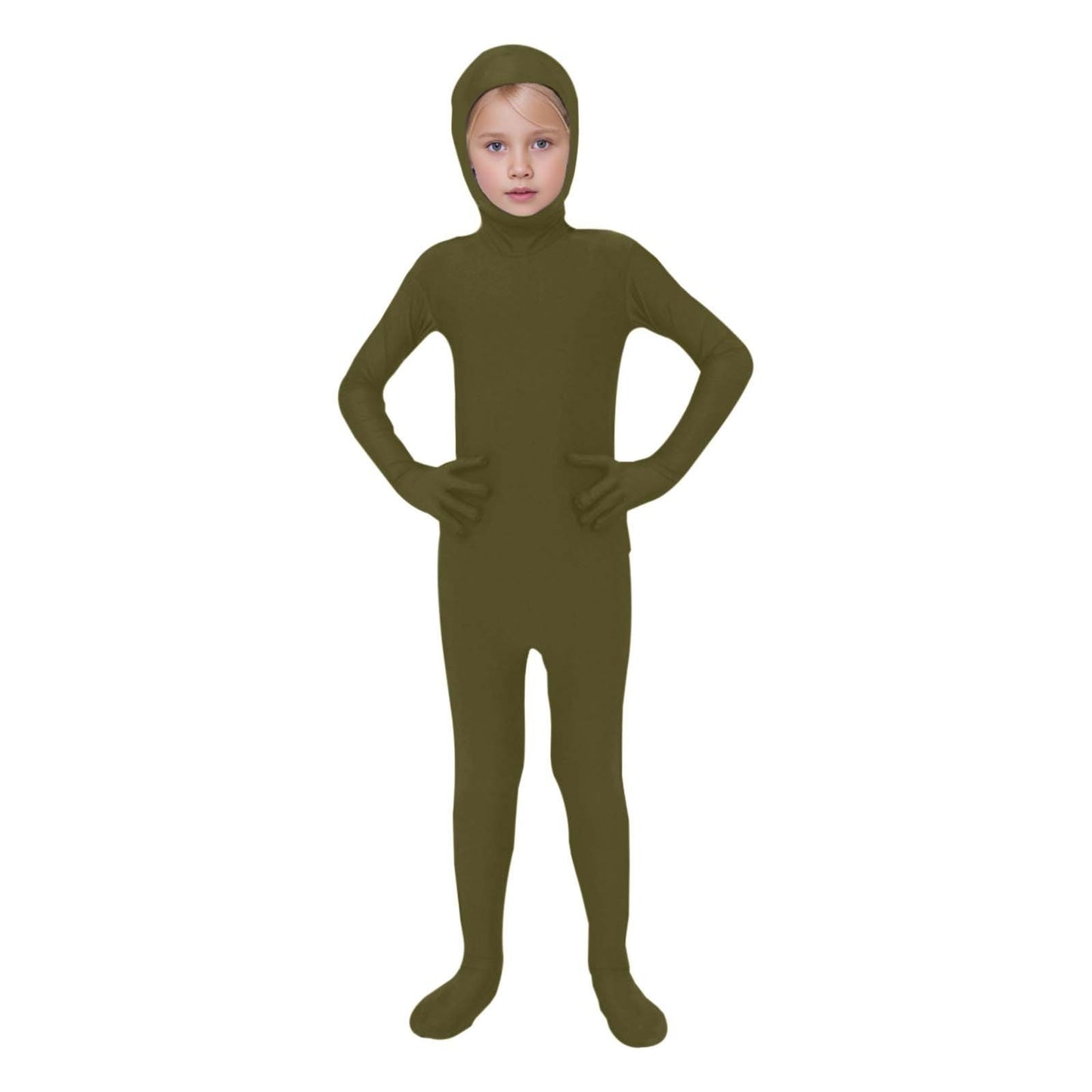 Kids Invisibility Jumpsuits Role Play Tights Full Body Suit Solid One-Piece Jumpsuit Halloween Costume Funny Romper Performance