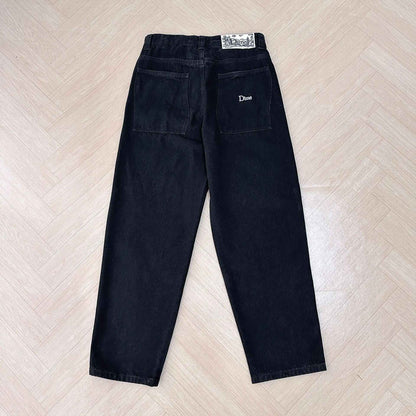 Calça Jeans Masculina Dime Baggy Reta Larga Casual Streetwear Skate Calça Jeans Lavada Comprida Curta Estilo Hip Hop