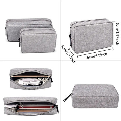 Travel Essentials Pouch Organizer for USB Cables Earphones Gadgets Storage Bag Digital Accessories Makeup Cover Devices