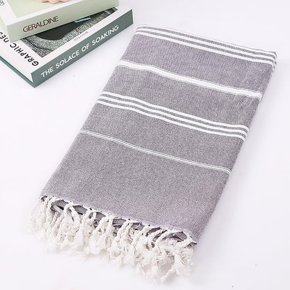 100X180cm oversized tassel Turkish cotton towel, blanket, suitable for bathing, beach,swimming pool, SPA, gym Striped bath towel