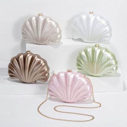 Ladies' new one shoulder diagonal cross bag, shaped shell acrylic bag, fashionable evening handbag