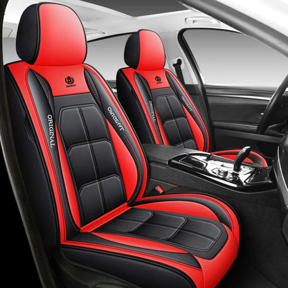 2PCS Car seat covers, waterproof PU full leather fully wrapped muscle seat cushion covers, wear-resistant, soft and comfortable