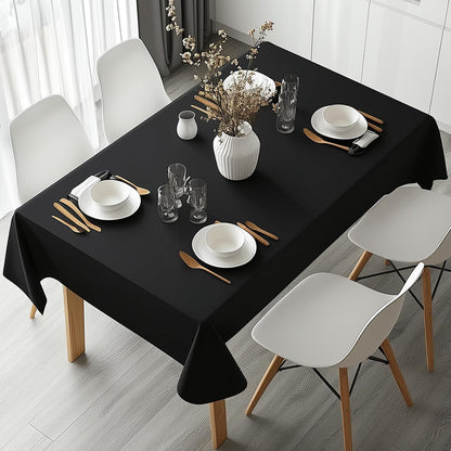 Black Rectangular Tablecloth - 54 x 108 inches - Disposable tablecloths for meals, parties and other occasions.