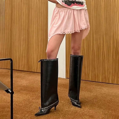 6.5 cm Heel Short Boots Pointed Fashionable Buckle Fashion Versatile Cool Women Boots Women Shoes  Ladies Shoes Botas De Mujer