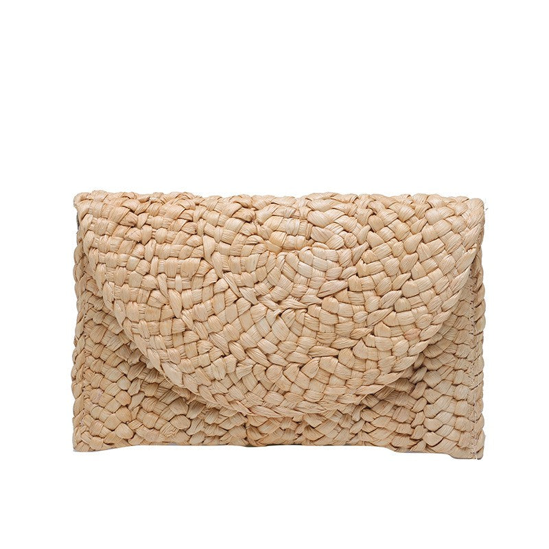 Yogodlns Corn Husk Weave Dinner Clutch Bag Women's Fashion Simple Straw Large Purse Woman Summer Casual Vacation Ladies Wallet