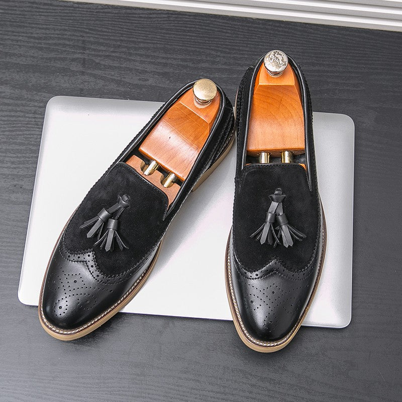 Men Business Dress Casual Fashion Elegant Formal ShoesSlip-on Evening Dress Loafers Party Tassel Leather Shoes Wedding Shoes