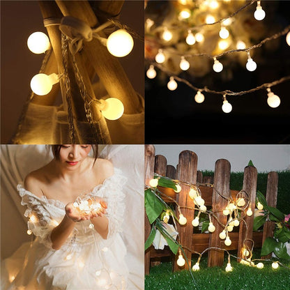 Led Globe String Lights USB Fairy String Light 50 Leds Plug in Decor for Indoor Outdoor Party Wedding Christmas Tree Garden