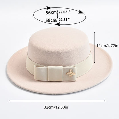 Fedora Hat for Women Fashion Formal Wedding Decorate Church Cap Flat Top Bow Party Jazz Hat Chapeau Femme