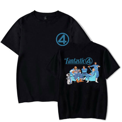 Fantastic Four Shirt Fantastic 4 First Step Logo T-Shirt Reed Richards MCU Merch Men Women Retro Superhero Cosplay Halloween Top
