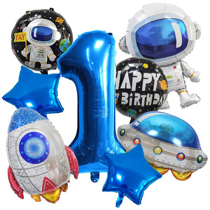 Astronaut Balloon Set Rocket Aluminum Film Balloon Children's Birthday Decoration Astronaut Decoration Supplies