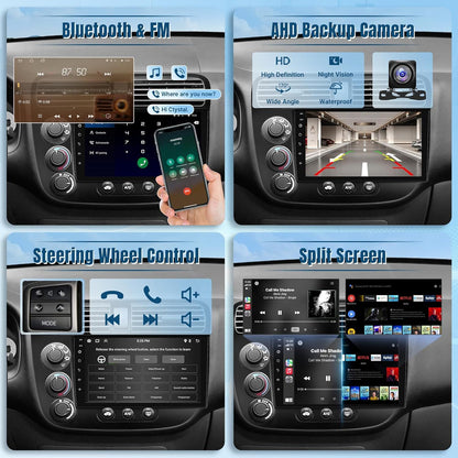 9" Wireless Car Radio for Honda Civic 2001-2005 HD Touchscreen CarPlay Android Auto Car Video Player with GPS WiFi Backup Camera