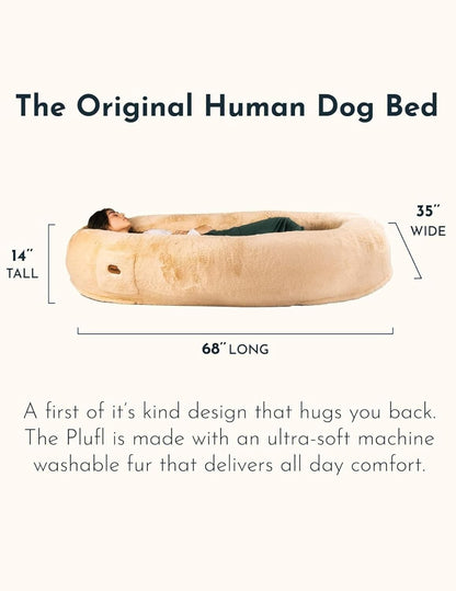 Cama de Cachorro Humana para Adultos e Crianças - Saco de Feijão de Espuma de Memória, Lavável na Máquina, Cama Confortável para Soneca no Chão