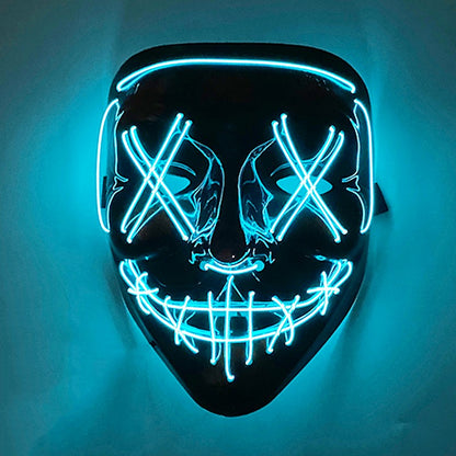 1 pcs Attractive Neon EL Wire Mask  More Colors For Choice Luminous LED Purge Mask Adult Cosplay Prop For Night Glow In The Dark