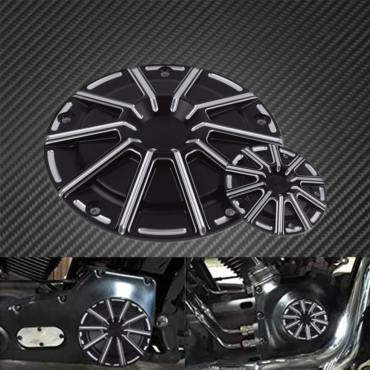 Motorcycle CNC 5 Holes Engine Derby Timer Timing Cover Black For Harley Touring Road Glide Heritage Softail Fat Boy FLSTF Dyna