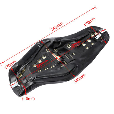 Black Motorcycle Driver & Rear Passenger Two Up Seat Cushion PU Leather for Harley Sportster XL 883 1200 48 2010-2016