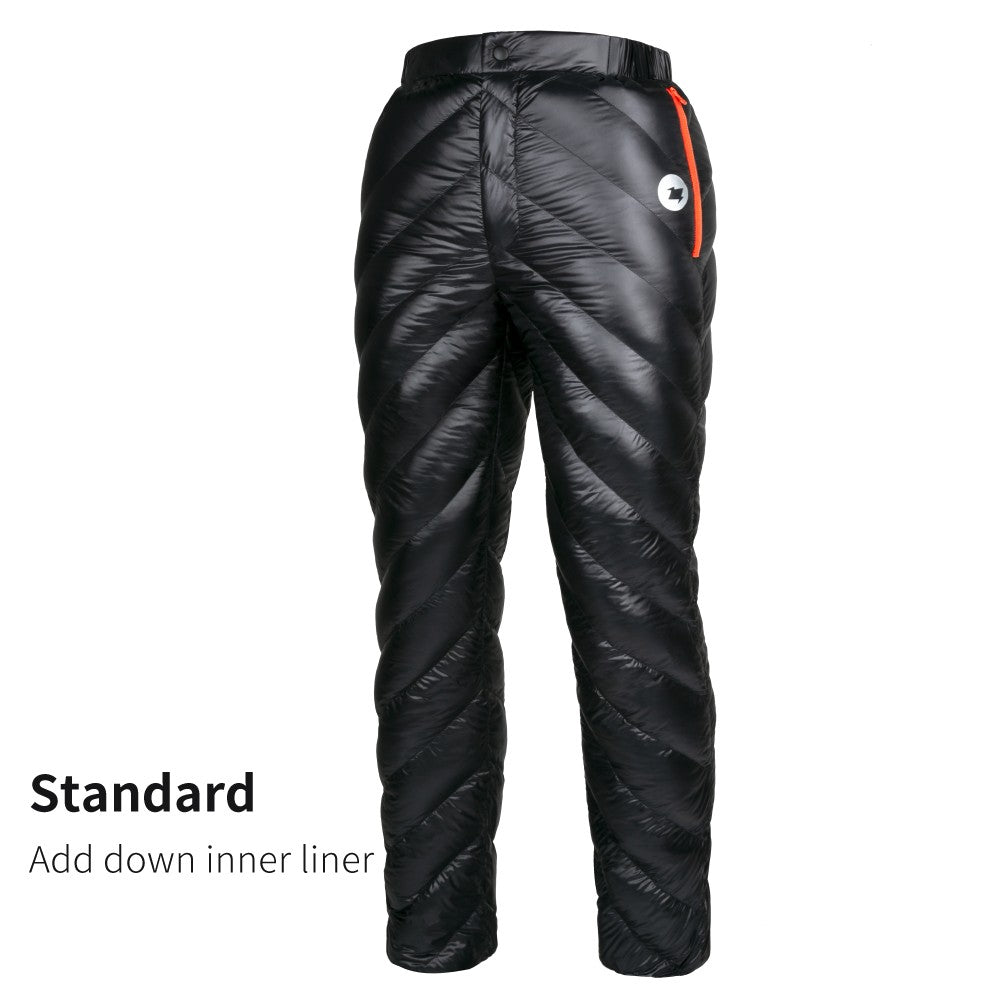 AEGISMAX Upgraded Men Outdoor Camping Hking Winter Warm Ultralight Goose Down Pants 800FP Waterproof Nylon Trousers Unisex