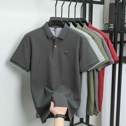 100% pure cotton new high-end brand men's short sleeved polo shirt summer fashion boutique crown badge golf top casual T-shirt