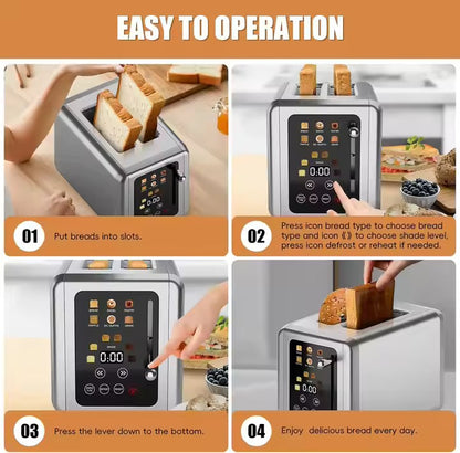 2 Slice Retro Stainless Steel Electric Toaster With Automatic Pop-up For Home Hotel Kitchen Bread Toaster Appliance