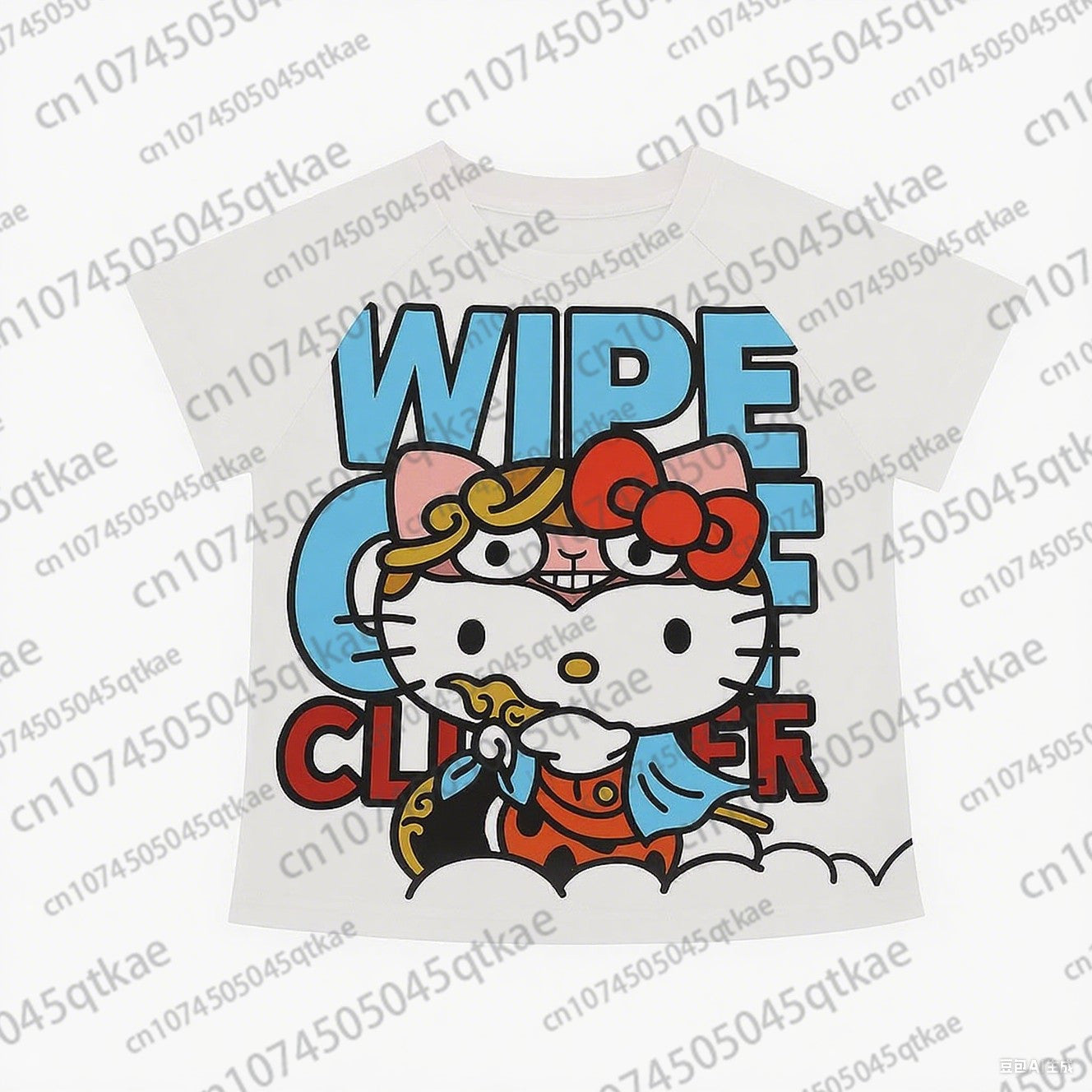 2025 New Hello Kitty T-shirt Anime Sanrio Fashion Short Tops Y2k Summer Cute Tees Cartoon Print High Street Women's Short Sleeve