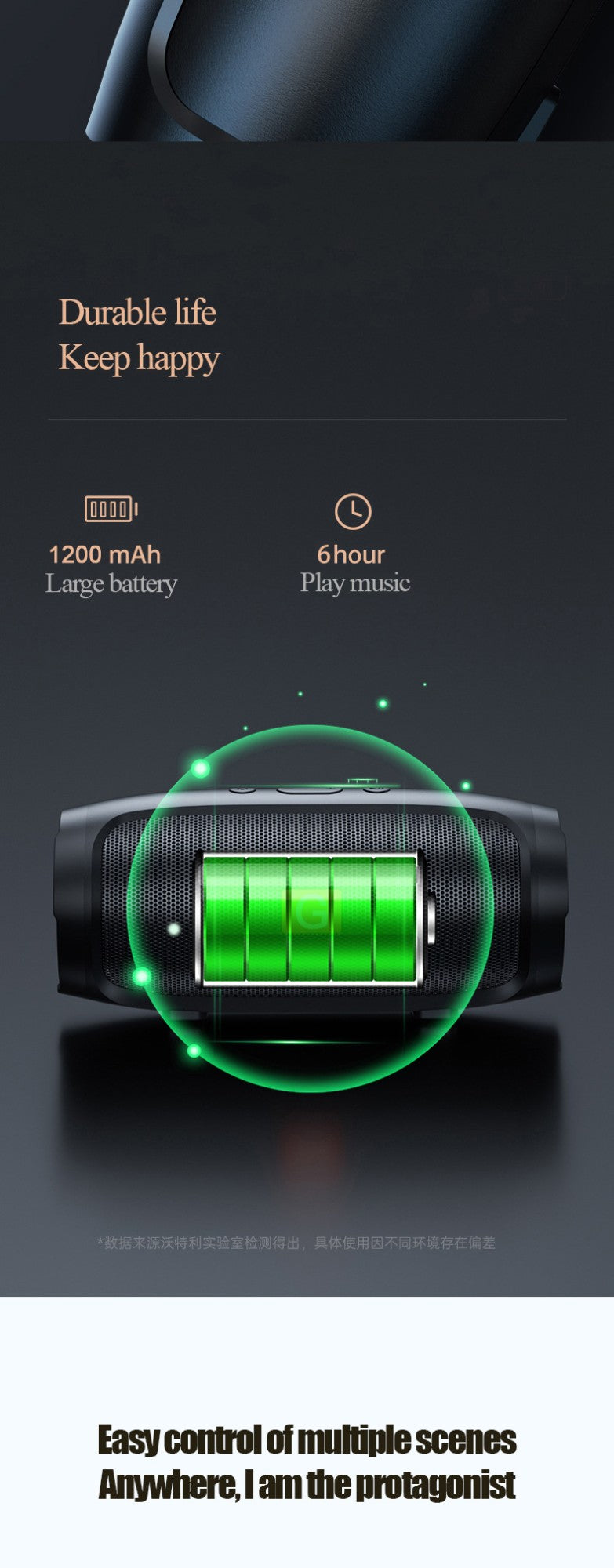 Caixa de som Bluetooth JBJ007, subwoofer, alto-falante estéreo portátil pequeno para ambientes externos, alto-falante sem fio Bluetooth inteligente para casa
