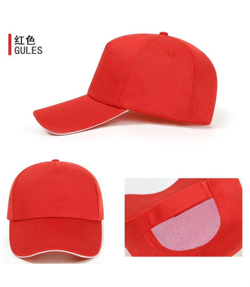 Boné de algodão casual tipo boné de bico de pato, boné de beisebol, viseira de sol, logotipo bordado personalizado