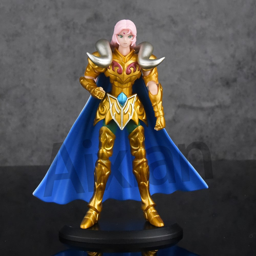 Aixlan 8 Peças Boneco Saint Seiya Kanon Hyoga 18CM Cavaleiro de Ouro PVC Figura de Ação Brinquedo Anime Presente de Aniversário Estatueta Colecionável