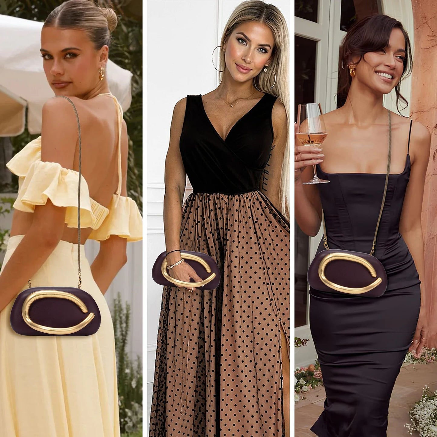 2025 Fashion Women Luxury Evening Banquet Clutch Bag Bride Metal Shoulder Wedding Purse Party Crossbody Day Closure Box Handbag