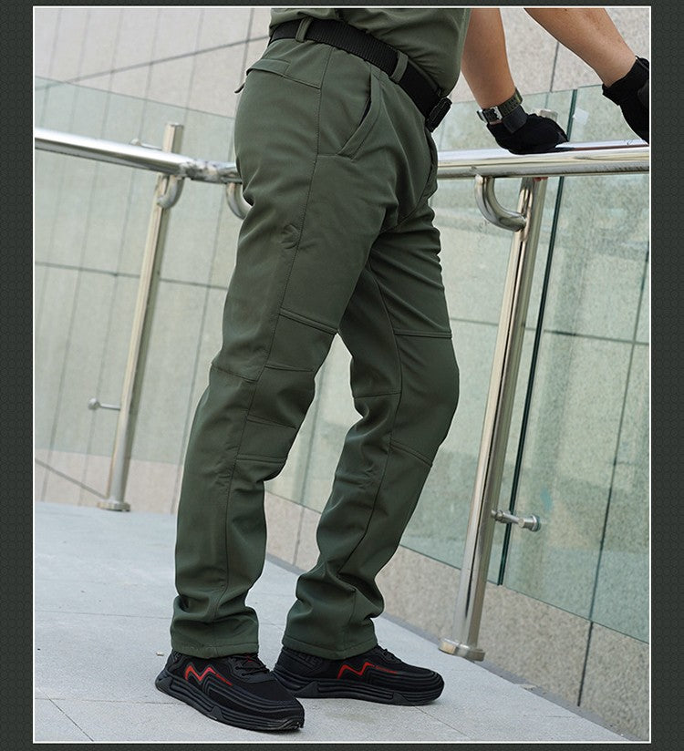 TRVLWEGO Winter Men Camping Hiking Pants Tactic Travel Soft Shell Warm Waterproof Fleece Windproof Outdoor Trekking Trousers