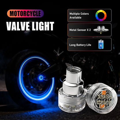 Luz Fluorescente LED para Roda de Motocicleta e Bicicleta, Tampa de Válvula de Pneu, Decoração Neon, Acessórios de Modificação para Carro Elétrico e Moto
