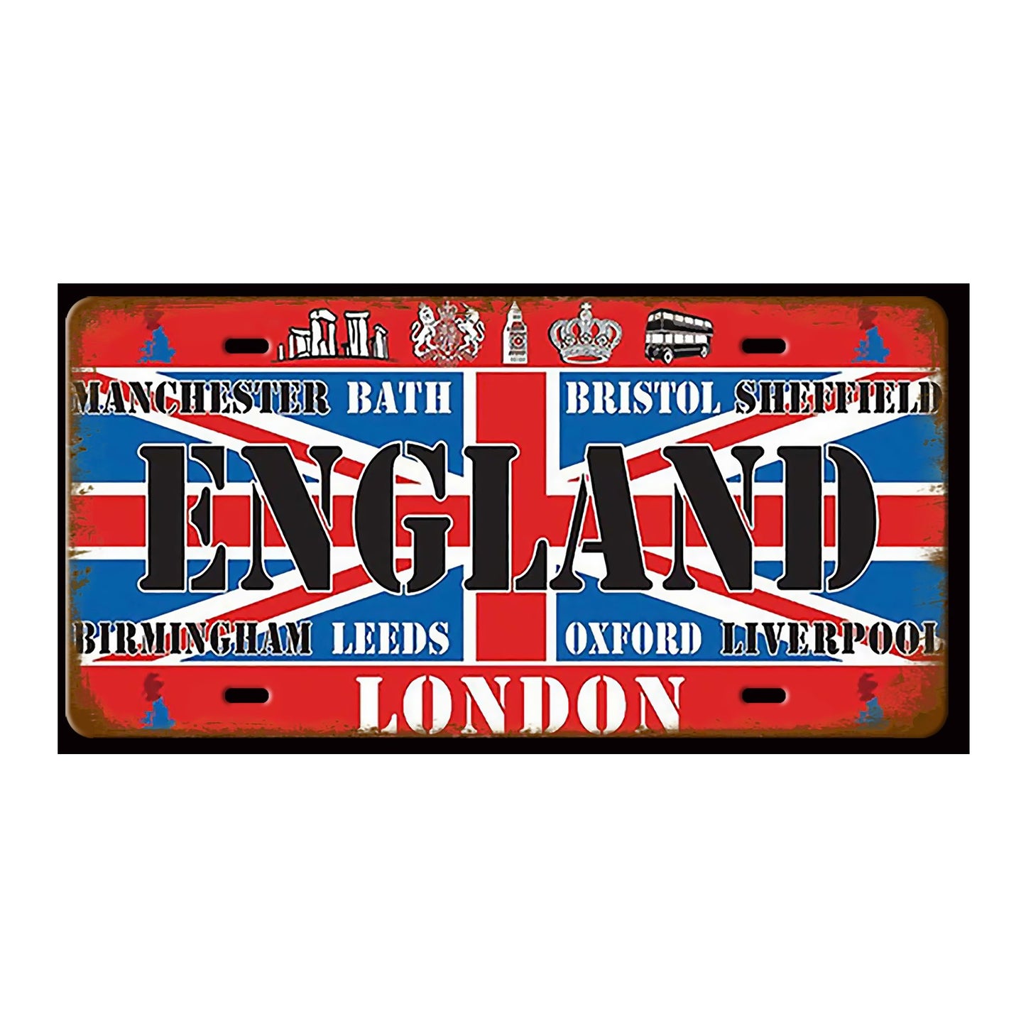 Plaque Tin Sign France Russia Spain Metal Sign Germany USA Country Flag License Plate For Wall Home Restaurant Craft Bar Decor