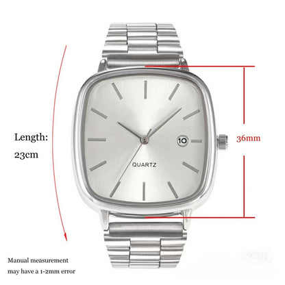 Luxury Square Quartz Watch for Men Casual Student Fashion Simple Design Versatile Stylish Calendar Watches Male Female