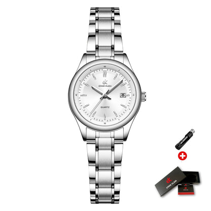 ERNIE KLEIN Women’s Watch Luxury Gold Watch OriginalDate Week Stainless Steel Waterproof Luminous Elegant Dress Ladies' Watches