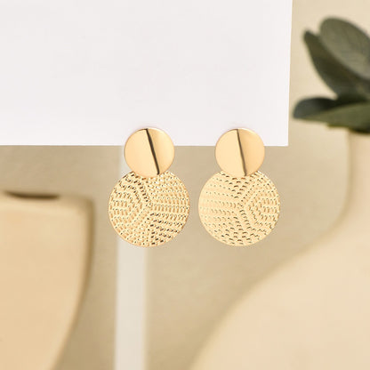 Brincos De Mulher Boho Trendy Geométricos De Metal Redondos Para Mulheres Moda Joias De Casamento