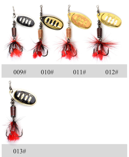 Isca de Pesca FTK Spinner Bait Colher 1pc Pena Isca para Água Salgada Acessórios Anzol Triplo Metal Isca Dura Wobblers Tackle