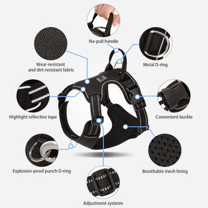 SMALL COMBINATION Dog Harness No Pull Reflective Pet Dog Chest Harness Adjustable for Small Medium Large Dogs Outdoor Walking