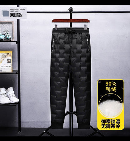 Calças Masculinas Plus Size L-8GG Patos Pena de Ganso Inverno À Prova de Vento Térmicas Calças Grossas de Inverno para Homens pantalones hombre PT-586