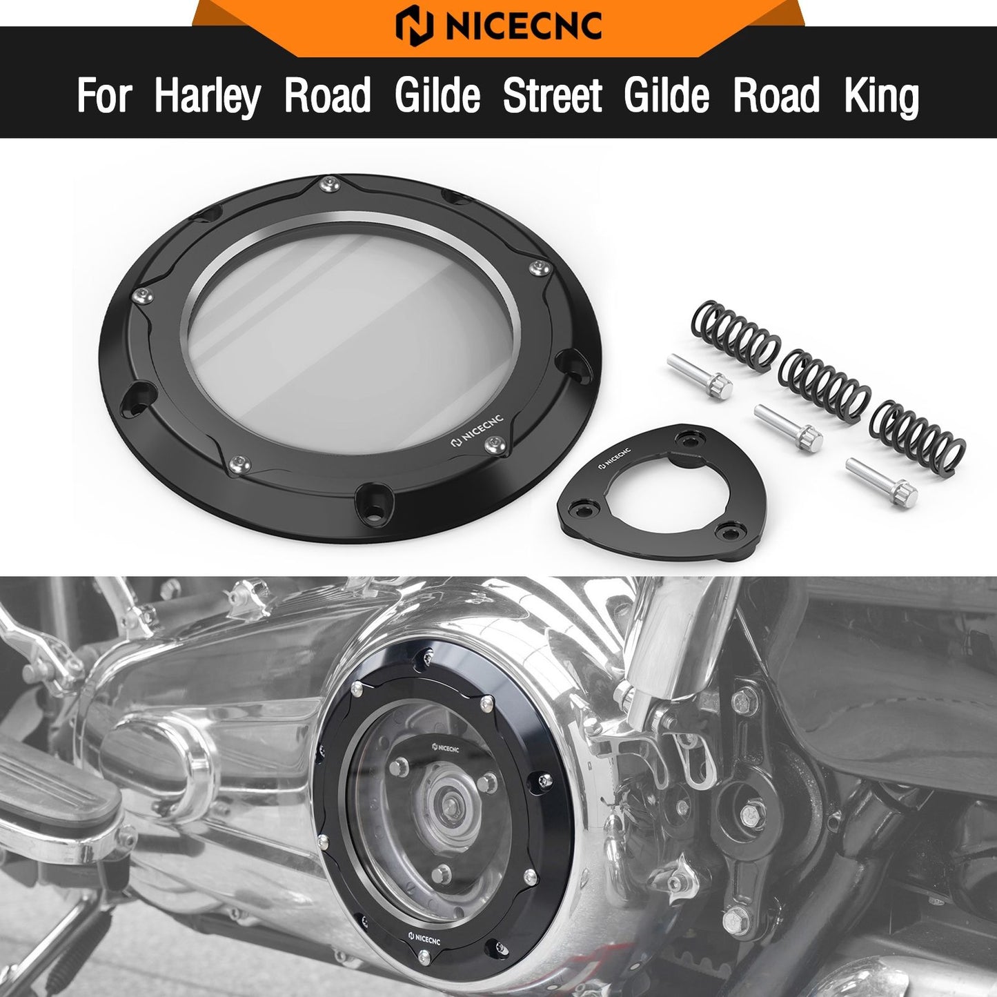 Para Harley Street Glide FLHX 2016-2025 Tampa da Embreagem Derby Power Plate Road Glide FLTRX FLTRXS Road King FLHR Electra Glide FLHT