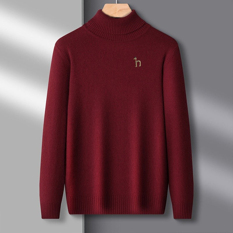 Hot Sales Autumn Winter New Men's Long Sleeve High Neck Pullover Sweater Luxury Quality Print Soft Warm Knitted Fashion Menswear