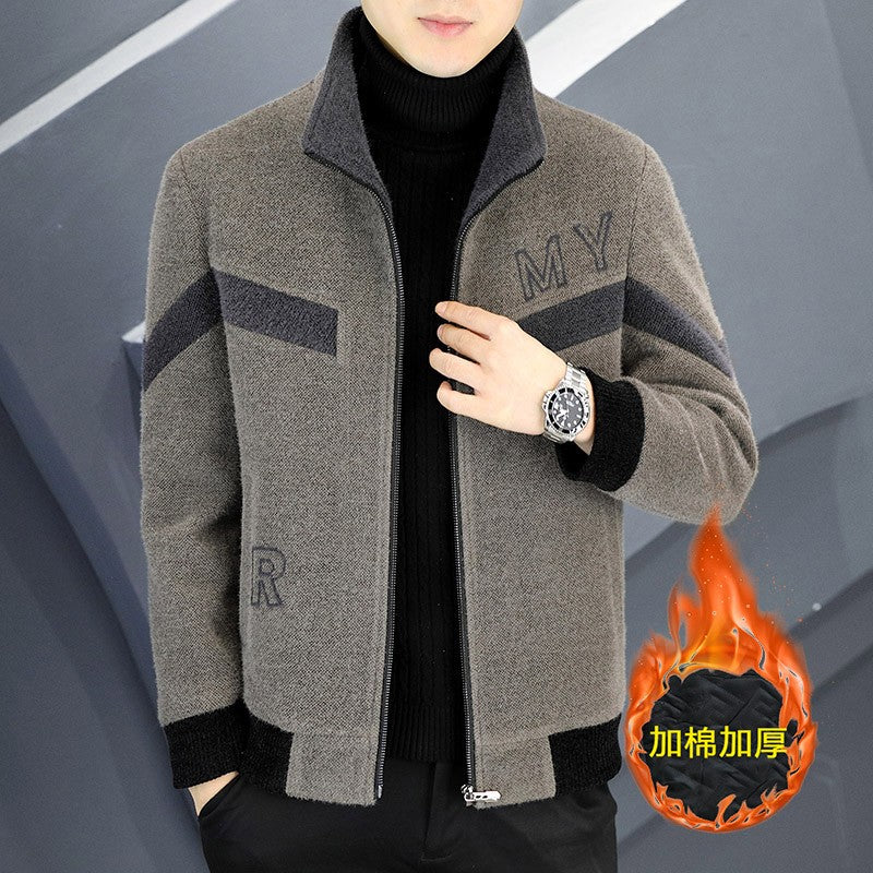 Autumn/Winter Men's Wool Blends Jacket Short Korean Short Casual Business Woolen Coat Thick Warm Social Streetwear Overcoat