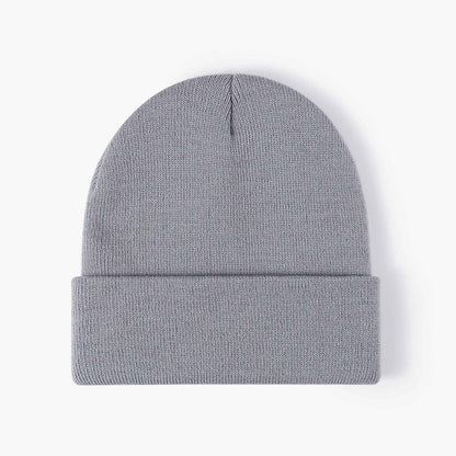 Customized Printed Logo Winter Knitted Keep Warm Cold Cap Unisex Solid Color Hip Hop Crochet Skull Beanie Hats