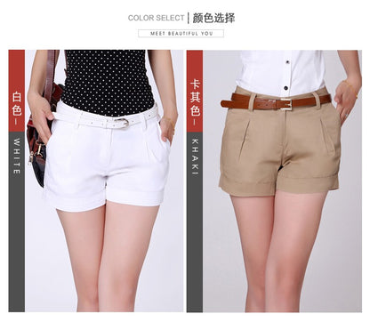 New Women'S Summer Thin Casual Pure Color Shorts Korean Fashion And Versatile Comfortable Slimming Pure Cotton 3-Point Pants